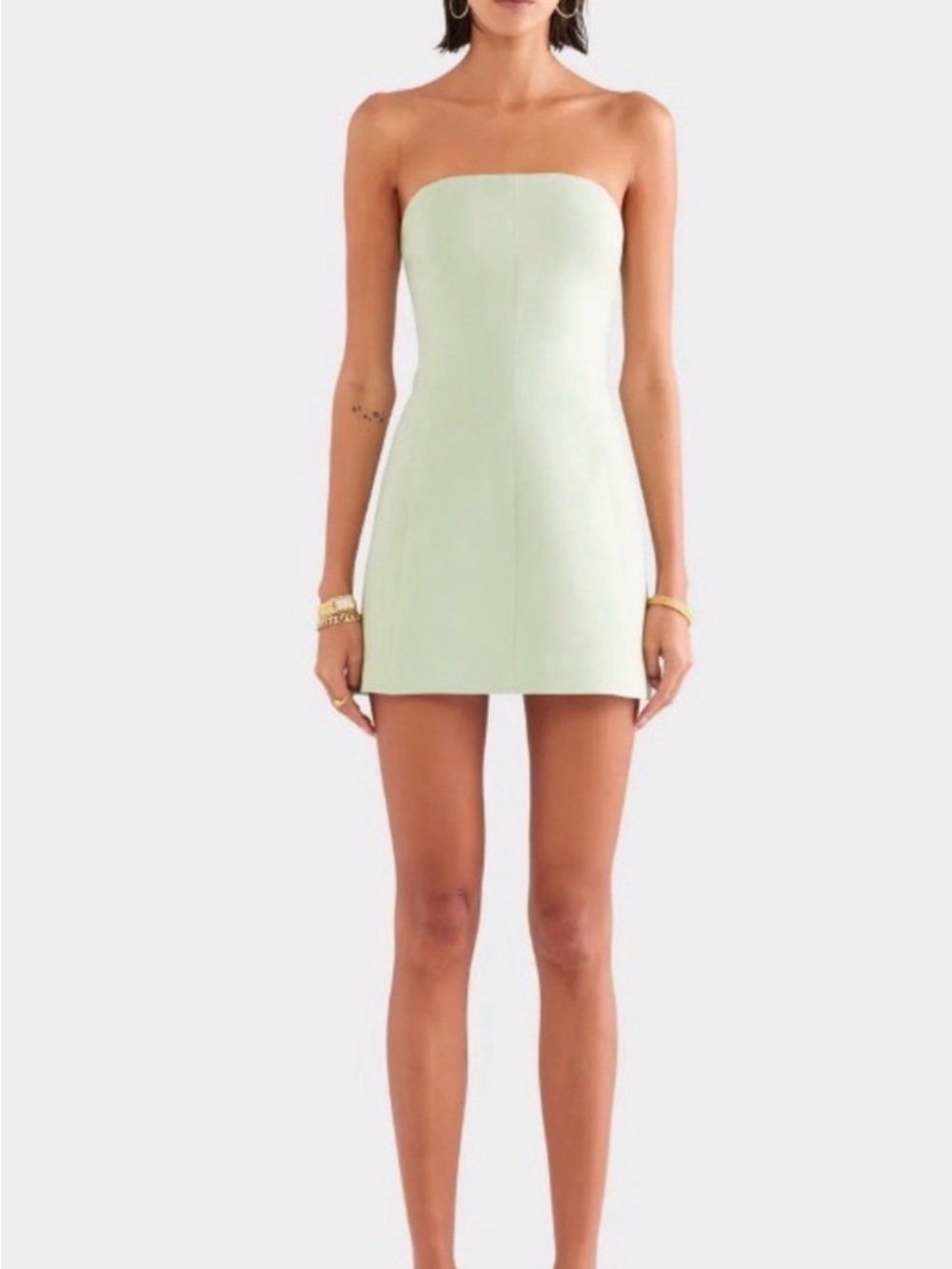 Venroy Strapless Mini Dress in Mint
